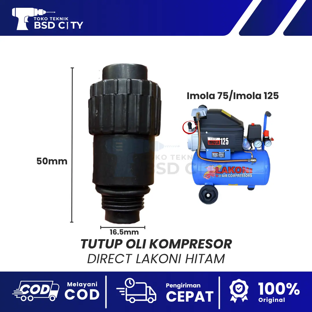 Tutup Oli Kompresor Lakoni Imola 125 - Hitam