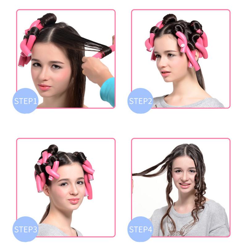 Máy uốn tóc sóng bọt biển, 10 cái / bộ, con lăn làm đẹp, kiểu tóc, que uốn 8
