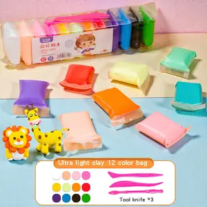 [COD] Mainan Edukasi Anak Soft Clay Isi 12pcs Mainan Anak Clay Polymer Dough Colour Play Slime Squishy Kids Toys