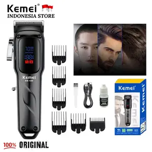 Alat Cukur Rambut Kemei KM-1550 Professional Hair Clipper Charging USB Tipe C Display LED Mesin Cukuran Kemei KM 1550