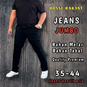 ~Bosse~ Jeans pensil jumbo panjang melar/ Jeans denim pria big size panjang pensil melar