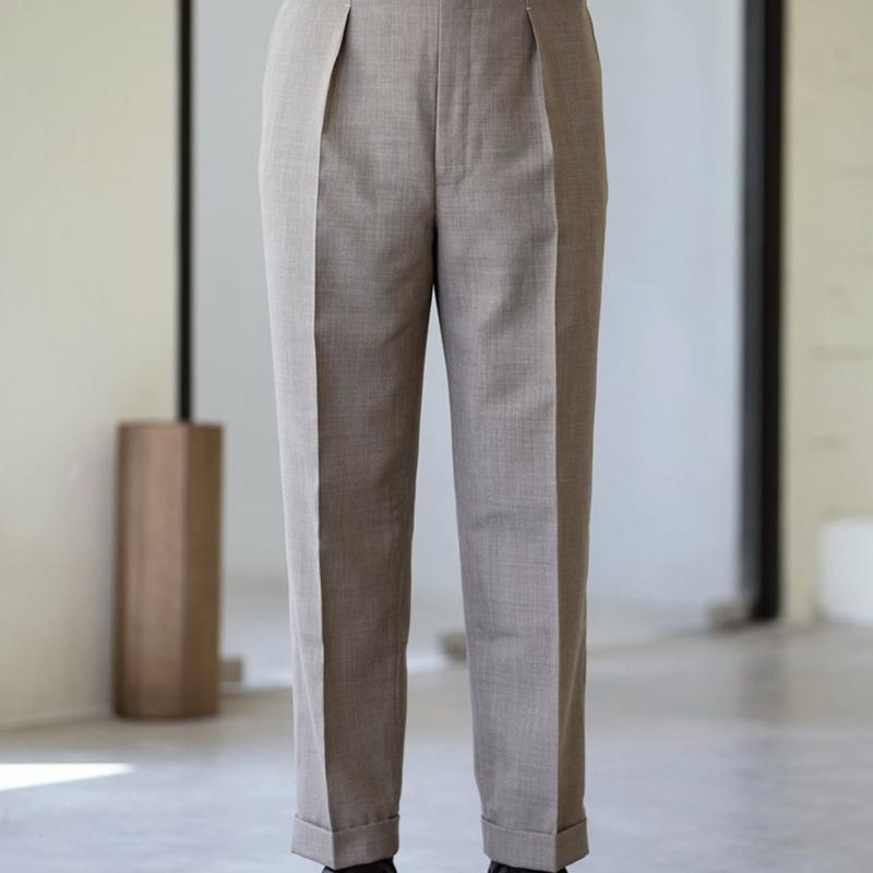  Thuytailor Quần âu Nam Sidetab 2 ly gấu LV Đủ Màu Đen Xanh Be Trắng form trẻ trung ống đứng size 50-85kg Menswear Xám Sáng Xám Xương Cá Xám Ghi Chì 