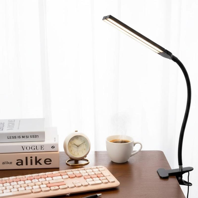 Đèn học kẹp bàn chống cận thị, đèn LED đọc sách thân gập linh hoạt 360 độ, ánh sáng trắng bảo vệ mắt HT SHOP DN544