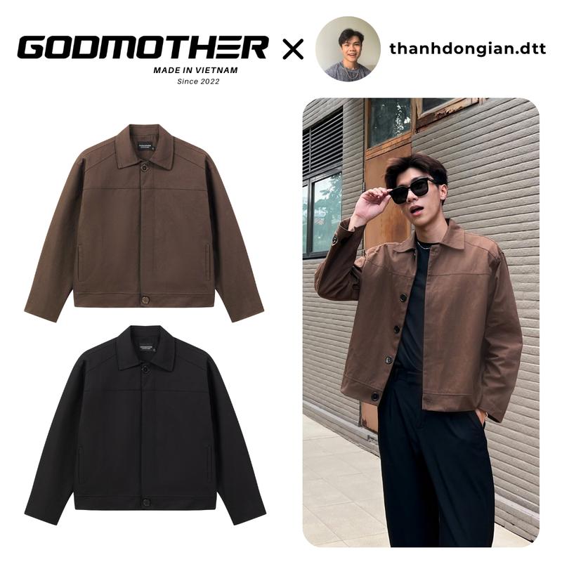 [GODMOTHER x thanhdongian.dtt] Áo Khoác Kaki Có Cúc GODMOTHER Jacket Kaki Nâu Đen Form Crop Lửng