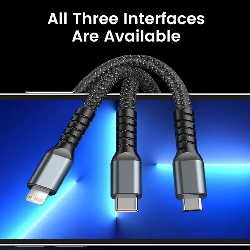 Kabel Data Multifungsi Micro USB Lightning Type C 20V 1.2M - OL601 1