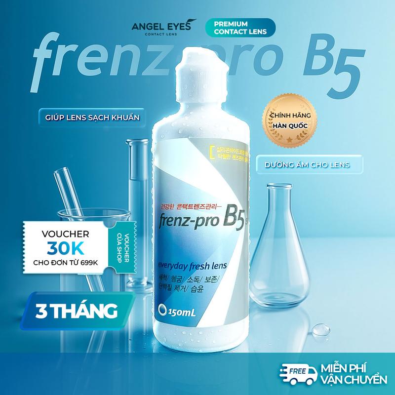 Nước ngâm lens - dung dịch bảo quản kính áp tròng Frenz Pro B5 150ml xuất xứ Hàn Quốc