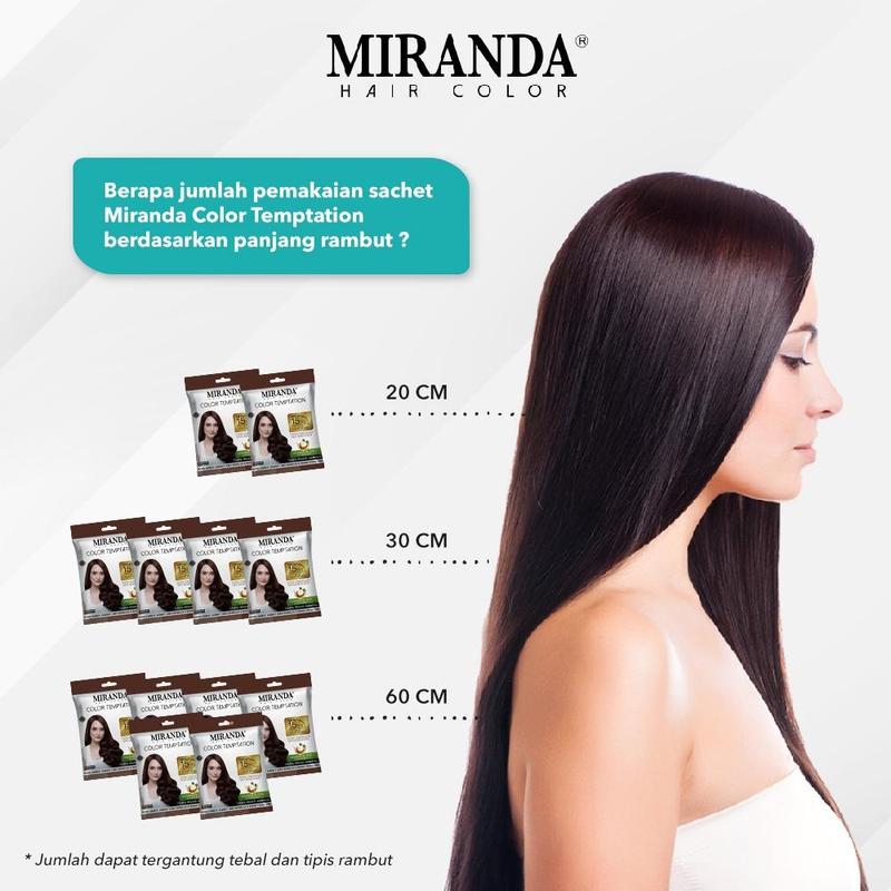 Miranda Hair Color Temptation [20ml] / Cat Rambut Miranda Temptation [20ml] / Cat Rambut Instan 15 Menit / Cat Rambut Tahan Lama 3