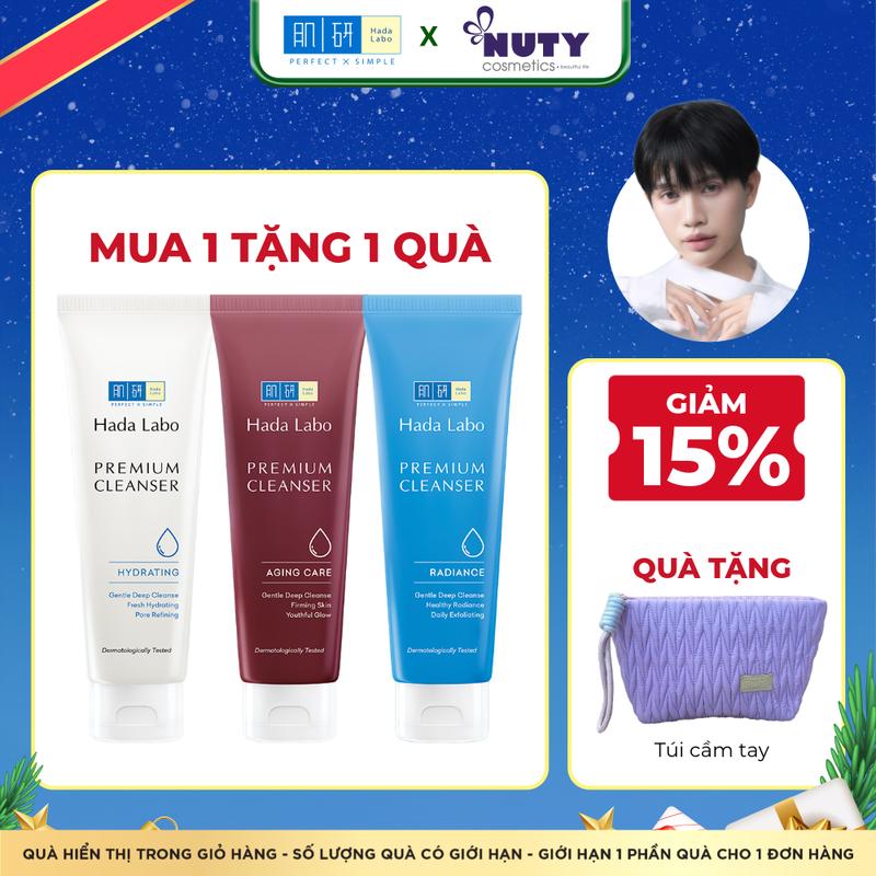 Nuty x Bé Đăng Tặng Túi Sữa Rửa Mặt Hada Labo Dòng Cao Cấp Premium Cleanser 100g | Nuty cosmetics beautyful life