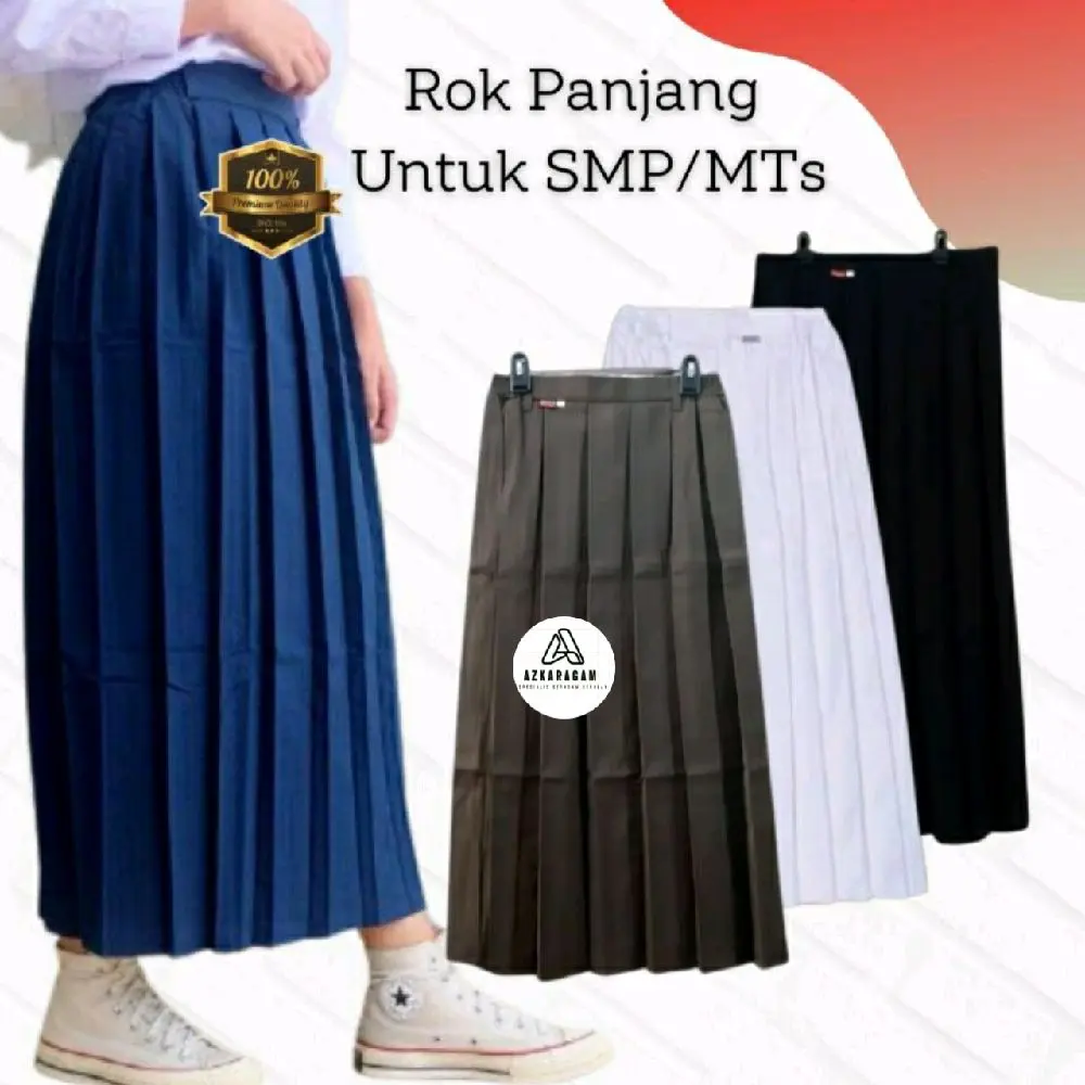 Seragam Sekolah SMP/MTs Panjang Model Pliskit Atau Lisu warna Biru Coklat Putih Hitam