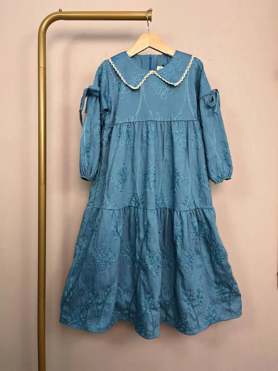 Syahira Dress - Gamis Anak Perempuan Usia 1-6 Tahun | Kids Dress Polo Linen Bordir