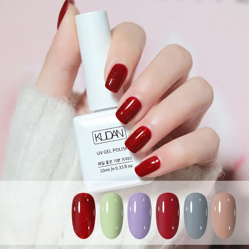 WWEN KUDAN Cat Kutek Gel Polish Wanita 10ML Pewarna Kuku SUN UV LED Pengering Kutikula Jari Tangan Kaki Cewek Nail Art Colors Halal Sholat Muslimah Base Top Matte Coat Impor Terbaru 5