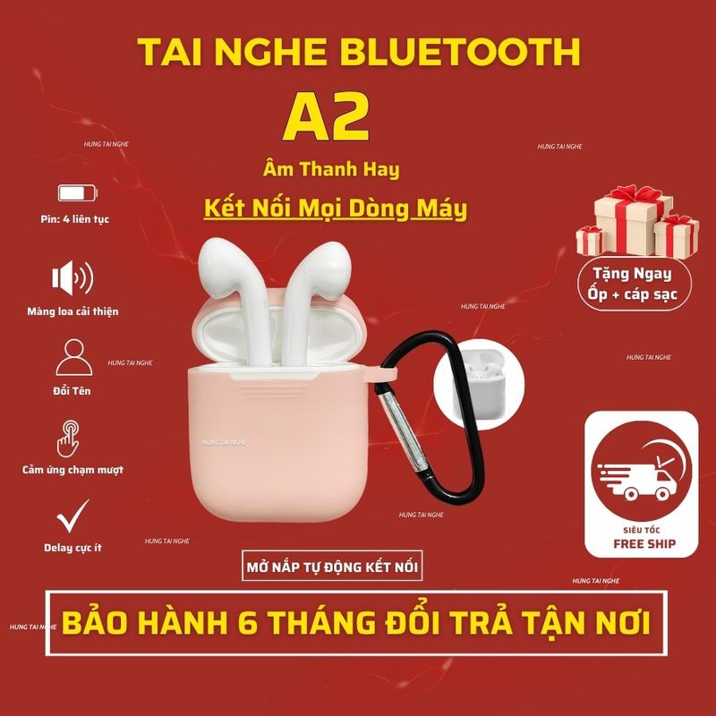  Tai Nghe Bluetooth A2  Âm Thanh Hay Tặng Ốp - Cảm Ứng Chạm Kết Nối Mọi Dòng Máy - Earphone tai nghe không dây 