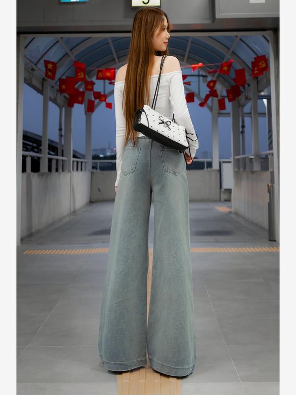 [DEAL HÀNG MỚI] Quần Jean Nữ Lưng Cao MIAA Ống Rộng Loe 33-37cm Tôn Dáng - Dài 95cm và 100cm size từ XS-XL - Quần Jean Nấm Lùn - Mã Ver4 | BigBuy360 - bigbuy360.vn