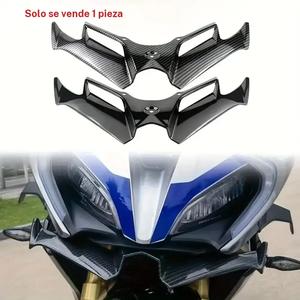 Deflector de viento delantero de fibra de carbono para motocicleta — alerón aerodinámico con rejilla del radiador para refrigeración y flujo de aire, compatible con Kawasaki Ninja 250/300, Suzuki GSX250R, CFMoto 250SR y Yamaha NMAX 155, alto rendimiento
