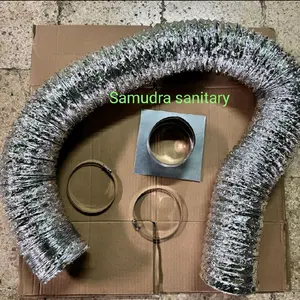 Paket instalasi pipa exhaust 4 in/ flexible duct panjang 9 meter + sok lempeng, klem 2 pcs