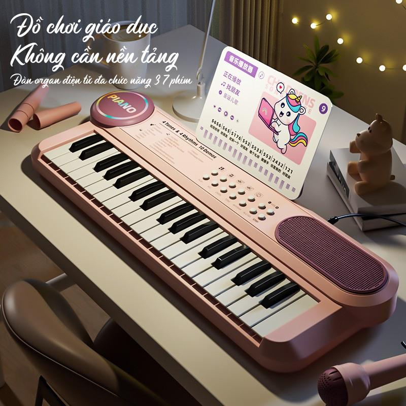 Đàn Piano Điện Tử 37 Phím Đa Chức Năng Cho Bé Tặng Sách Nhạc Và Giá Đỡ Phát Triển Thính Giác Tư Duy Âm Nhạc