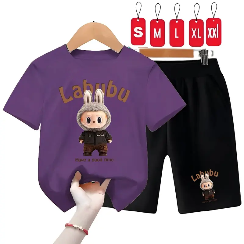 SETEALAN ANAK ANAK LABUBU 2 SAMPAI 10 TAHUN/SET ANAK LABUBU HAVE A GOOD TIME TERBARU Anak-Anak 2