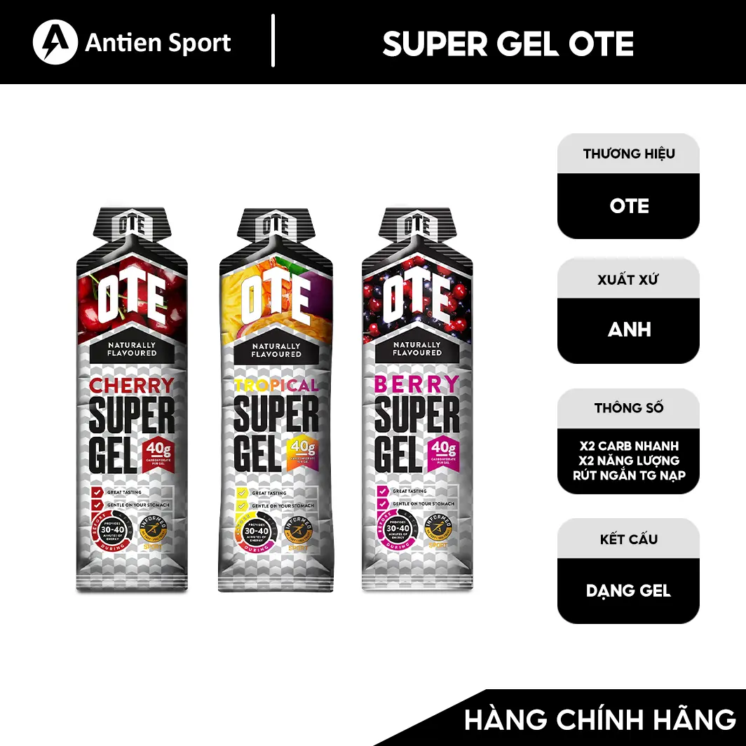 Gel năng lượng OTE Super Gel - Cung cấp điện giải và bổ sung năng lượng trong tập luyện