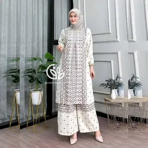 ons set tunik ketupat rayon batik premium jumbo rempel busui adem nyaman atasan bawahan wanita celana kulot panjang tebal