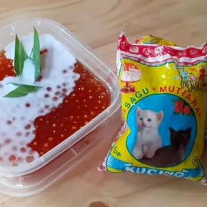 { 5 bungkus lebih hemat } Sagu mutiara cap kucing sudah BPOM / SAGU MUTIARA paling enak