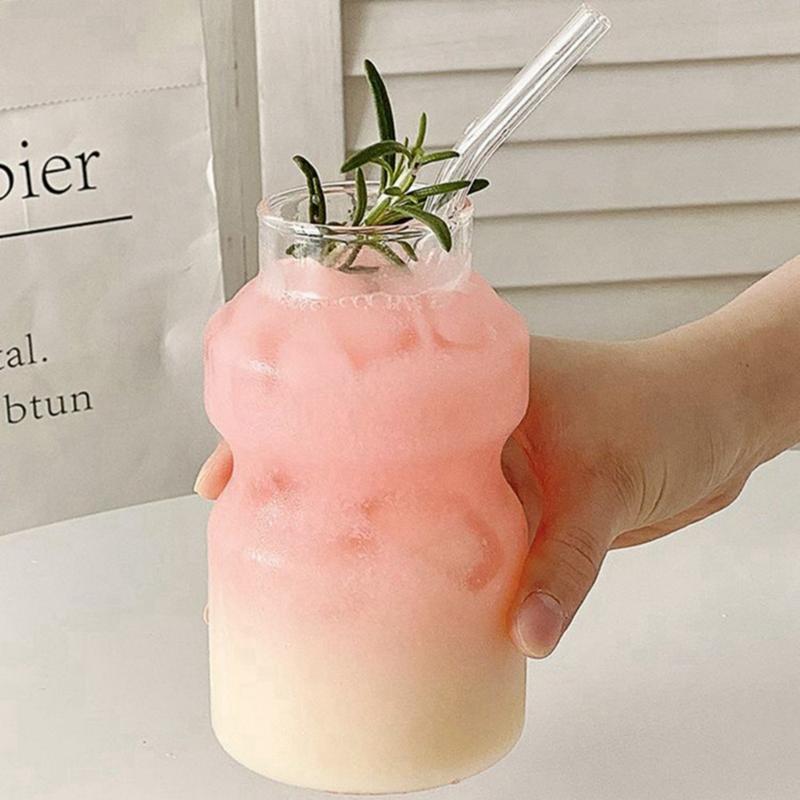 Product Introduction of Ripple Glass Cup Housewarming Gift Iced Coffee Glass Glass Coffee Mug Unique Cocktail Glass Ripple Drinking Glasses Home Kitchen Bar Party Accessories 23