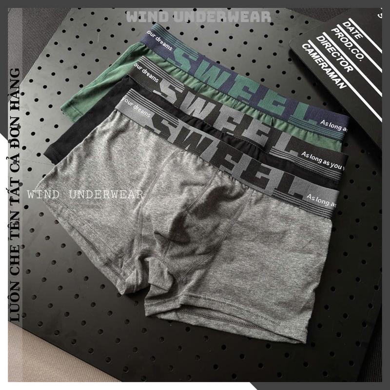Combo 4 quần sịp đùi nam chất liệu cotton mềm mát co giãn giãn 4 chiều thấm hút mồ hôi tốt WIND SWEEL  Boxers/Trunks Menswear Nam