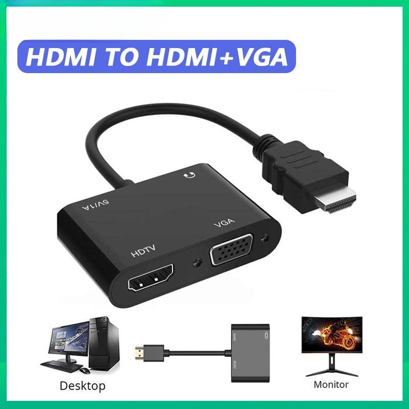 Penyesuai HDMI ke VGA, Dwi Paparan HDMI, Pemisah VGA, Audio Serentak ...