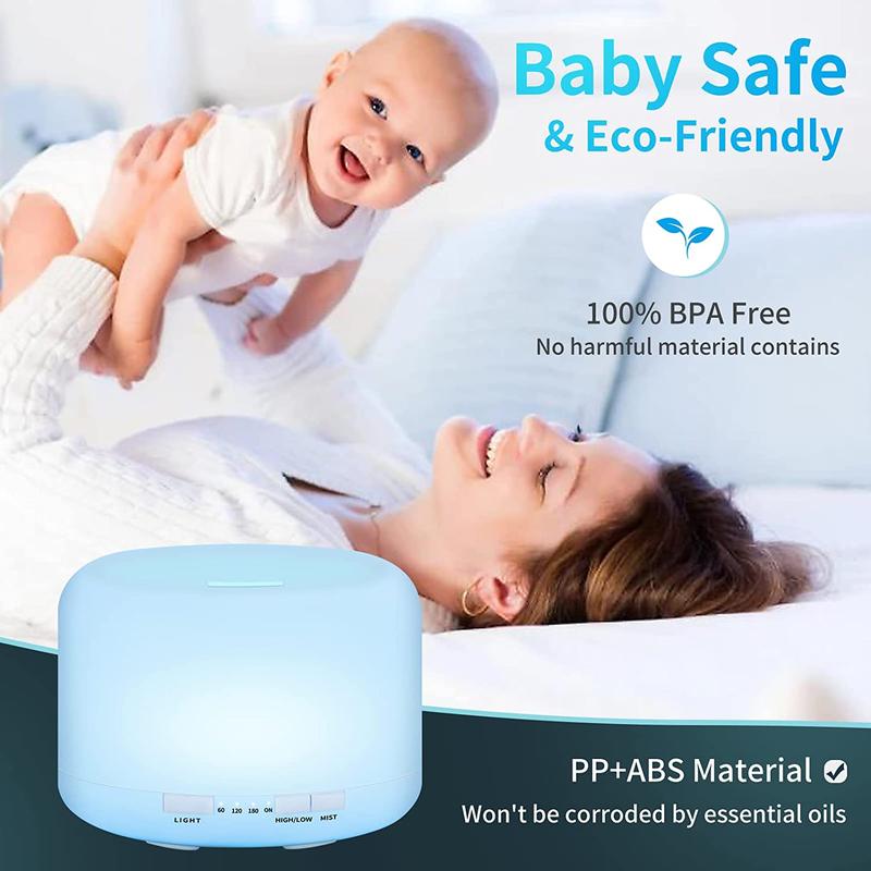 Product Introduction of LED Ultrasonic Cool Mist Humidifier, Aroma Essential Oil Diffuser 7 Color Night Light with Bluetooth Music Speaker, Auto Shut Off 20