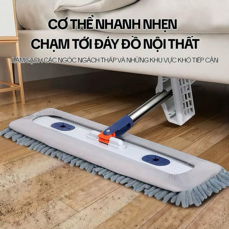 Sh3 [1 Chổi 2 Bông Không Kèm Xô Cây Lau Nhà San Hô (Hàng Loại 1) 45x12CM Xoay 360 Độ - Thêm Nước Lau Nhà Dễ Dàng Làm Sạch Hiệu Quả Khử Sạch Vi Khuẩn