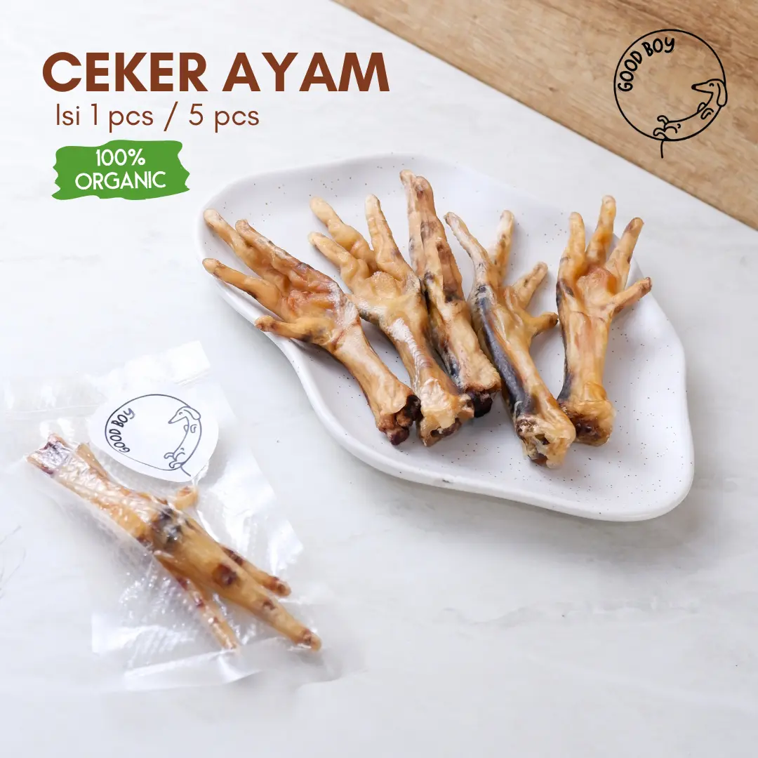 Good Boy Dehydrated Chicken Feet Ceker Ayam Cemilan Jerky Anjing Natural Organic