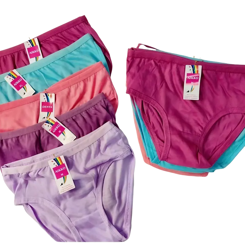 Pakaian Dalam Wanita 12 pcs cd motif polos  dalam wanita premium quality cd wanita size M L XL XXL Katun Dewasa High Hitam  Nyaman Pendek Lembut Waist TebaW dalawa 7