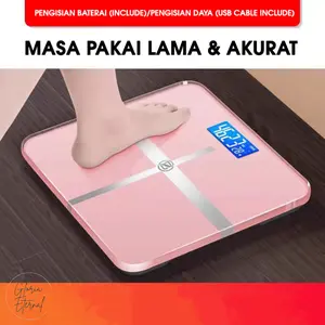 [Gloria] Timbangan Badan Digital Motif Hitam Dan Gradient Polos 180 KG Ukuran 26x26cm