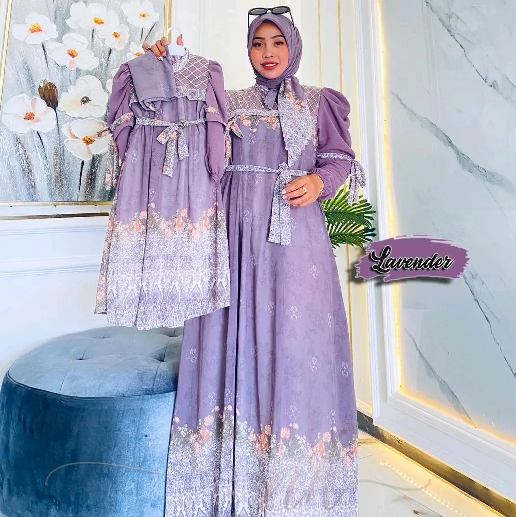 DRESS NK Bisa Couple Ibu & Anak Perempuan FASHION MUSLIM REKOMENDASI GAMIS LEBARAN 2024 MEWAH KEKINIAN CERUTY SYARI / DRESS ARAFA Baju Keluarga Polos Pasangan Jilbab Mom