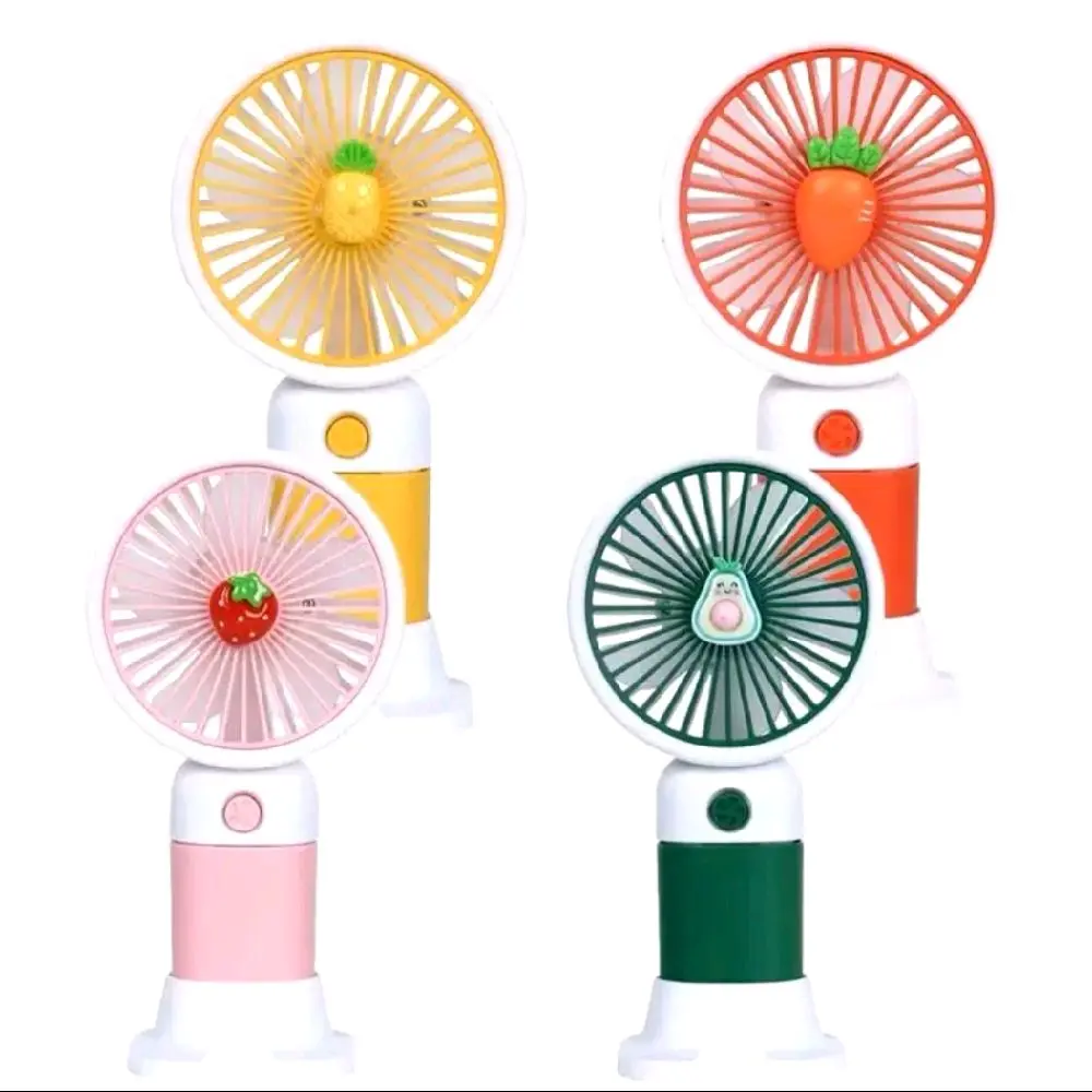 Kipas Angin Karakter Buah Genggam Tangan Mini Fan USB Portable Bahan Silikon Kipas Angin Mini Karakter Panjang Plastik