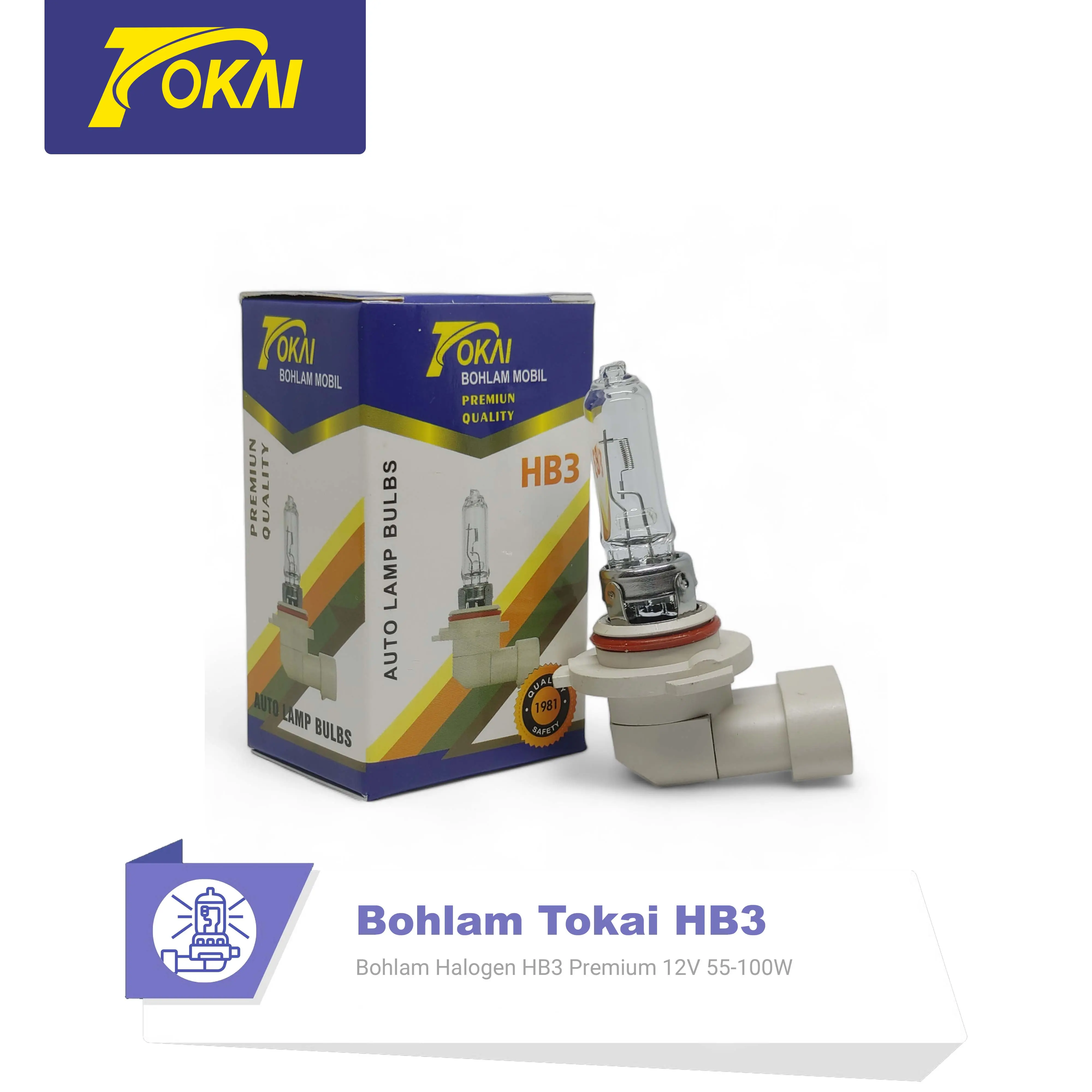 Bohlam Halogen Motor/Mobil HB3 12 Volt 55 Watt/100 Watt