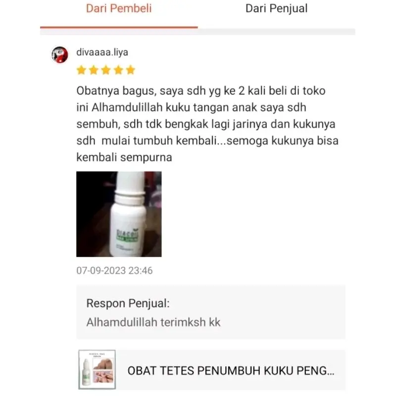 GARANSI ORIGINAL OBAT KUKU ATASI CANTENGAN JAMUR KUKU RUSAK DAN BENGKAK AMPUH 3
