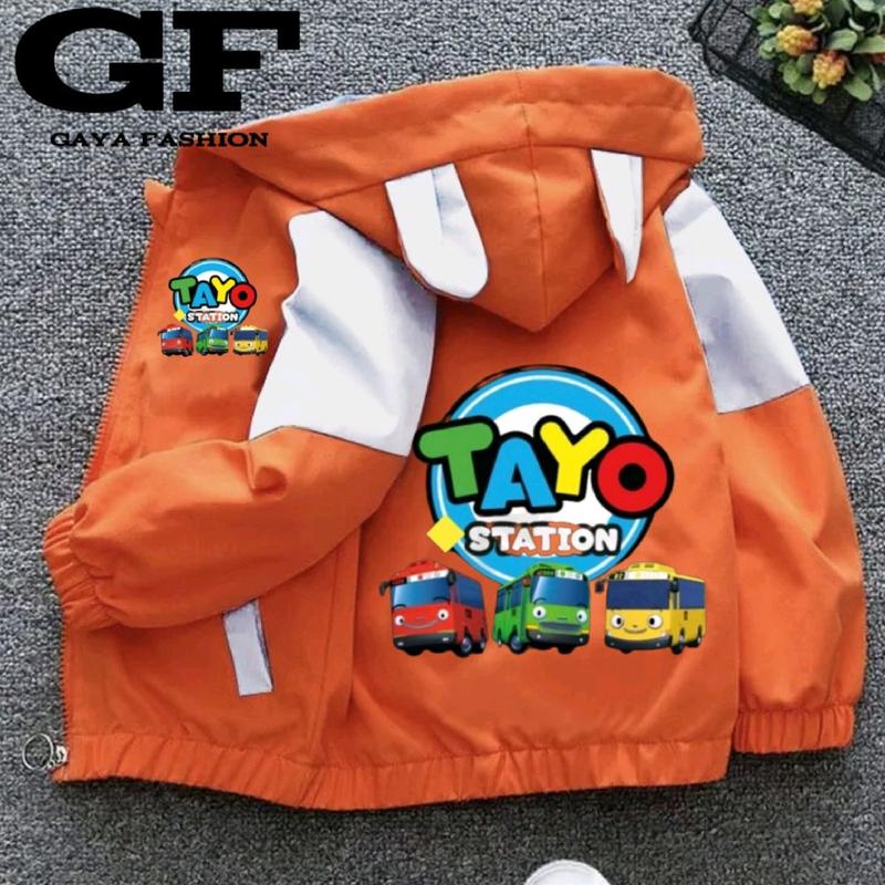 JAKET ANAK WATERPROOF BAHAN BERKUALITAS BERKARAKTER TAYO 6