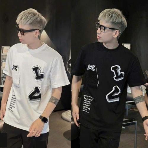 Áo thun nam nữ phối chữ phong cách boy phố sành điệu mẫu mới chất vải cotton co dãn thoáng mát - Menswear - Cổ Tròn Unisex