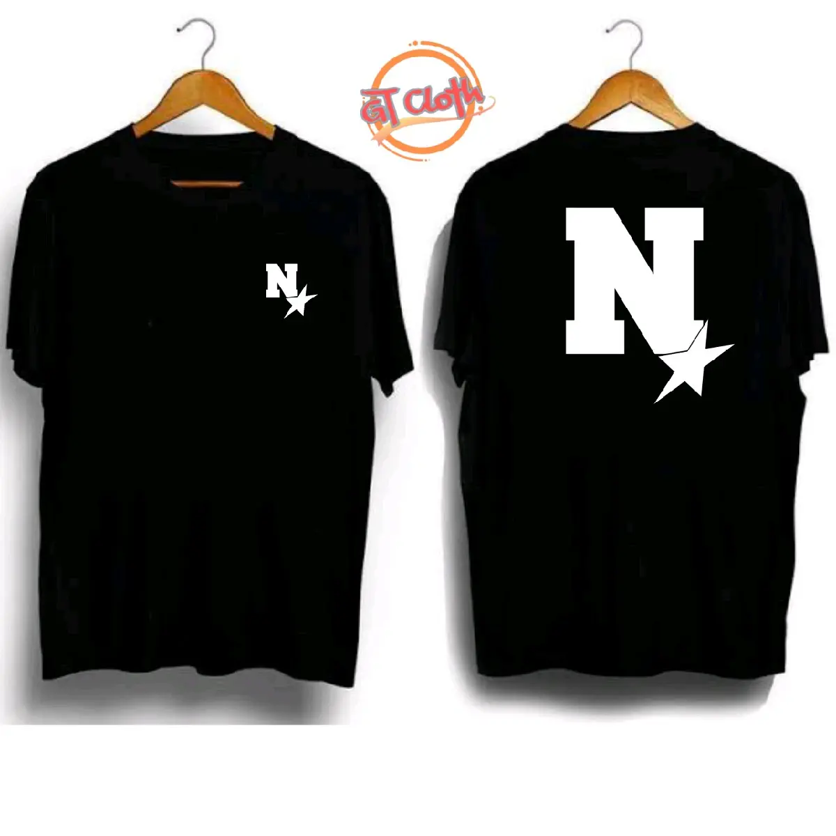 LOGO Inisial Nama Huruf N Star Baju Kaos Distro Premium Unisex Combed30s