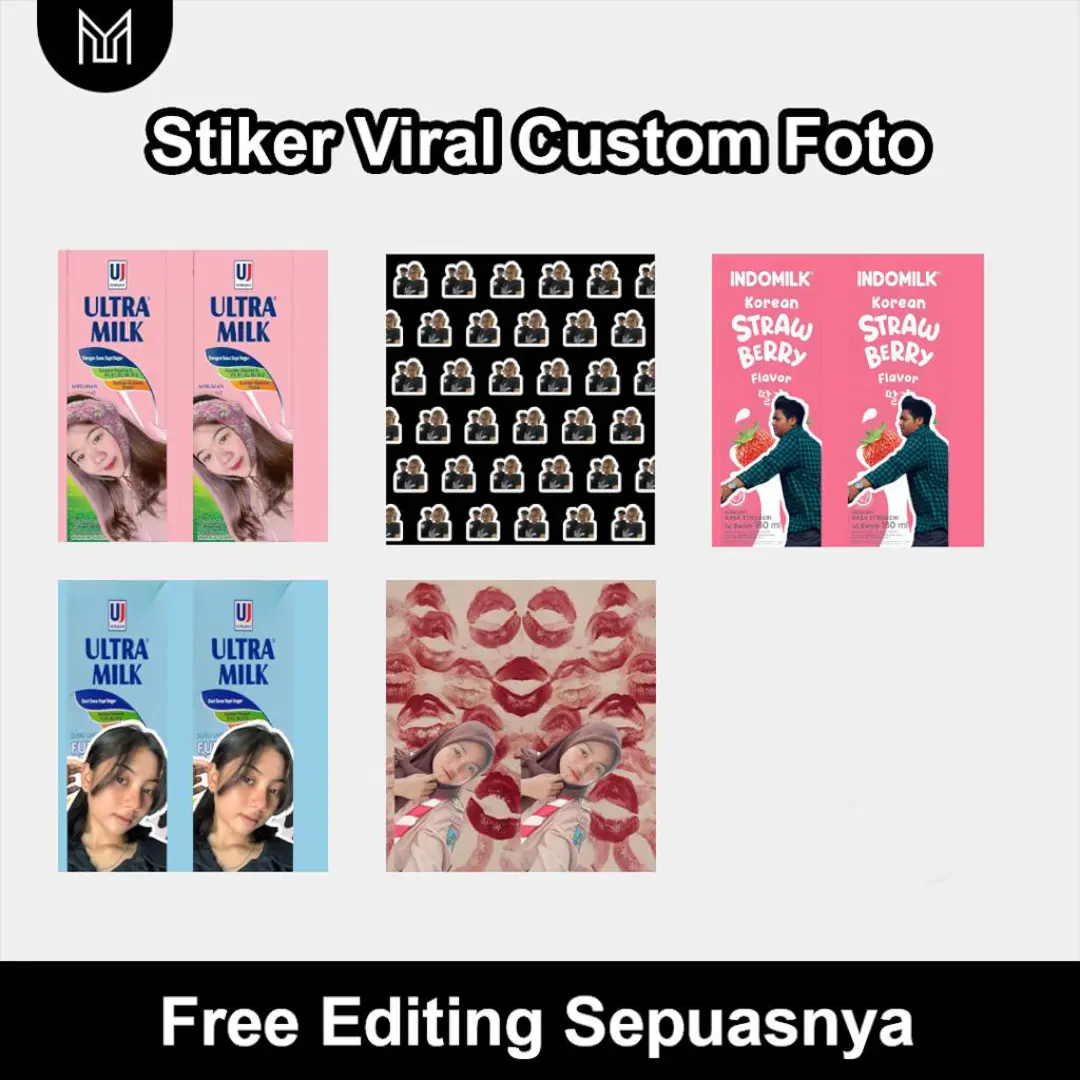 Stiker Viral Custom Foto, Tanpa Minimal Order, Bisa COD, Termurah