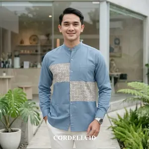 CORDELIA - Baju Koko Dewasa Lengan Panjang Pria Motif Kausar Series Desain Elegan Fungsi Praktis Bahan Nyaman