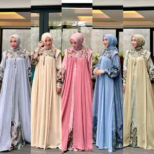 Mayesa Dress Gamis wanita bahan baydoll printing