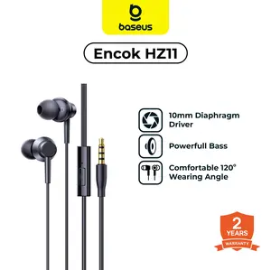 Baseus Encok HZ11 Wired Earphone Audio Jack 3.5mm Headset with Mic Handsfree