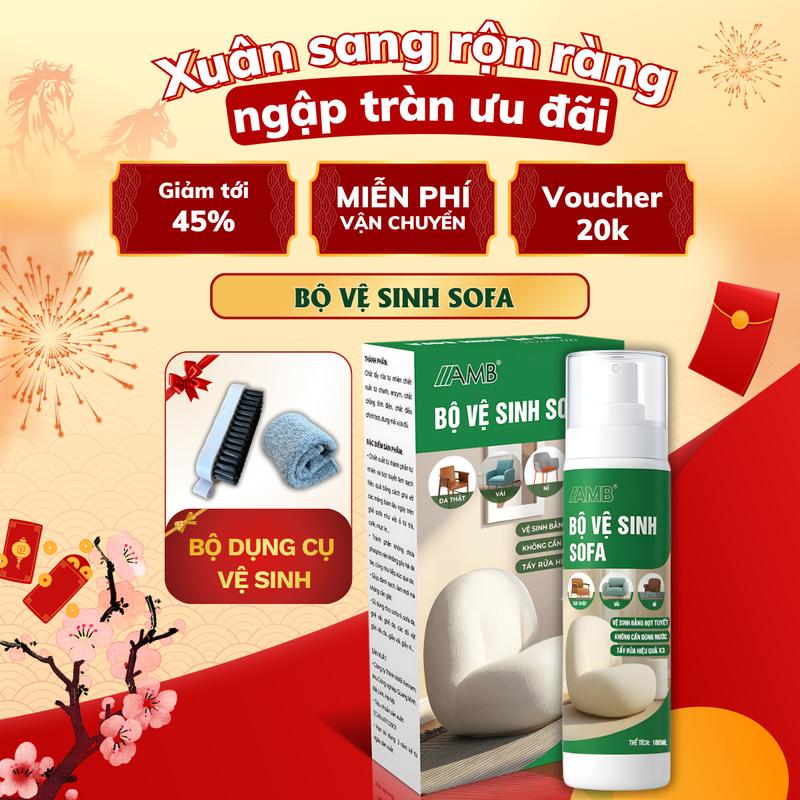  Bộ Vệ Sinh Ghế Sofa AMB Làm Sạch Ghế Da Nỉ Nội Thất Xe Ô Tô Dạng Bọt An Toàn Cho Da Vệ Sinh Taplo Thảm Lót Sàn 