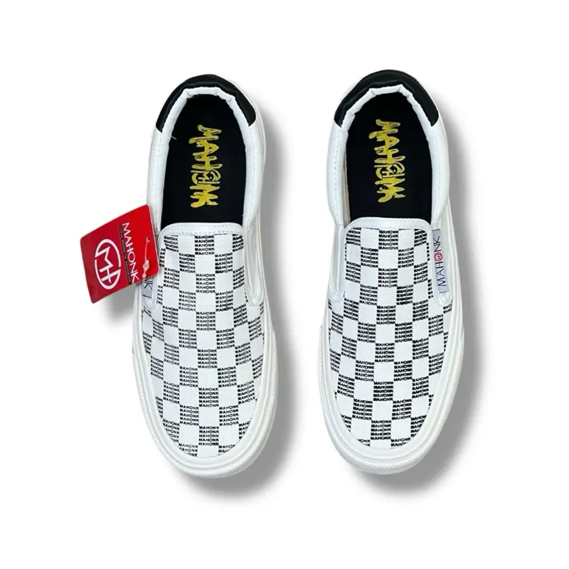 SEPATU MAHONK - Slip On New Arrival Bisa Cod Motif Catur Og Mahonk Full cream 2