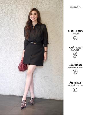 Quần giả váy thiết kế xẻ V 2 màu Đen / Nâu [ Q679 ]