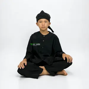 setelan pangsi anak hitam polos free iket kepala Baju Seragam Fashion