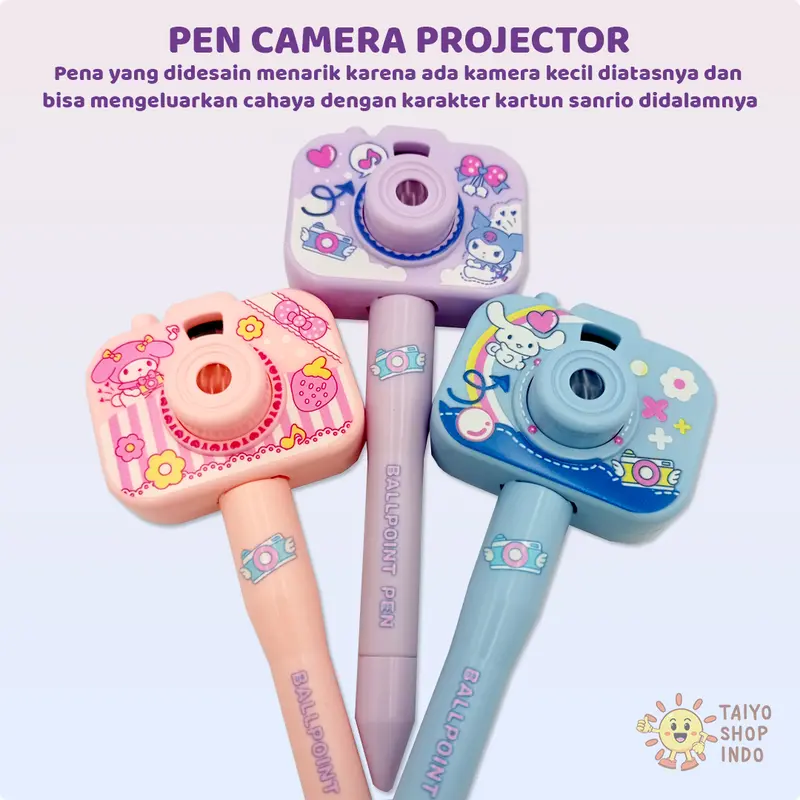 TAIYO Pen Camera Projector Sanrio Mainan Edukasi Kamera Proyektor Pola Gambar Karakter Kartun 5