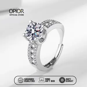 [OPIOR] Cincin Pernikahan Claire Zirkonia 2 Karat - Adjustable Ring Retro Style | Cincin Pernikahan Cincin Pertunangan Cincin Berlian