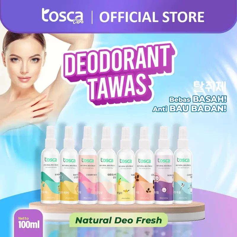 Natural Deodorant Spray 100ml Tosca Deodorant Tawas Cair Ampuh Mencegah Bau Ketiak Non Alkohol 0